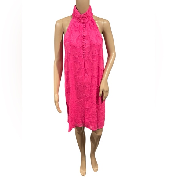 Lilly Pulitzer Dresses & Skirts - Lilly Pulitzer Kristine Halter Dress Pink Tango Tangerine Dream Jacquard size XS